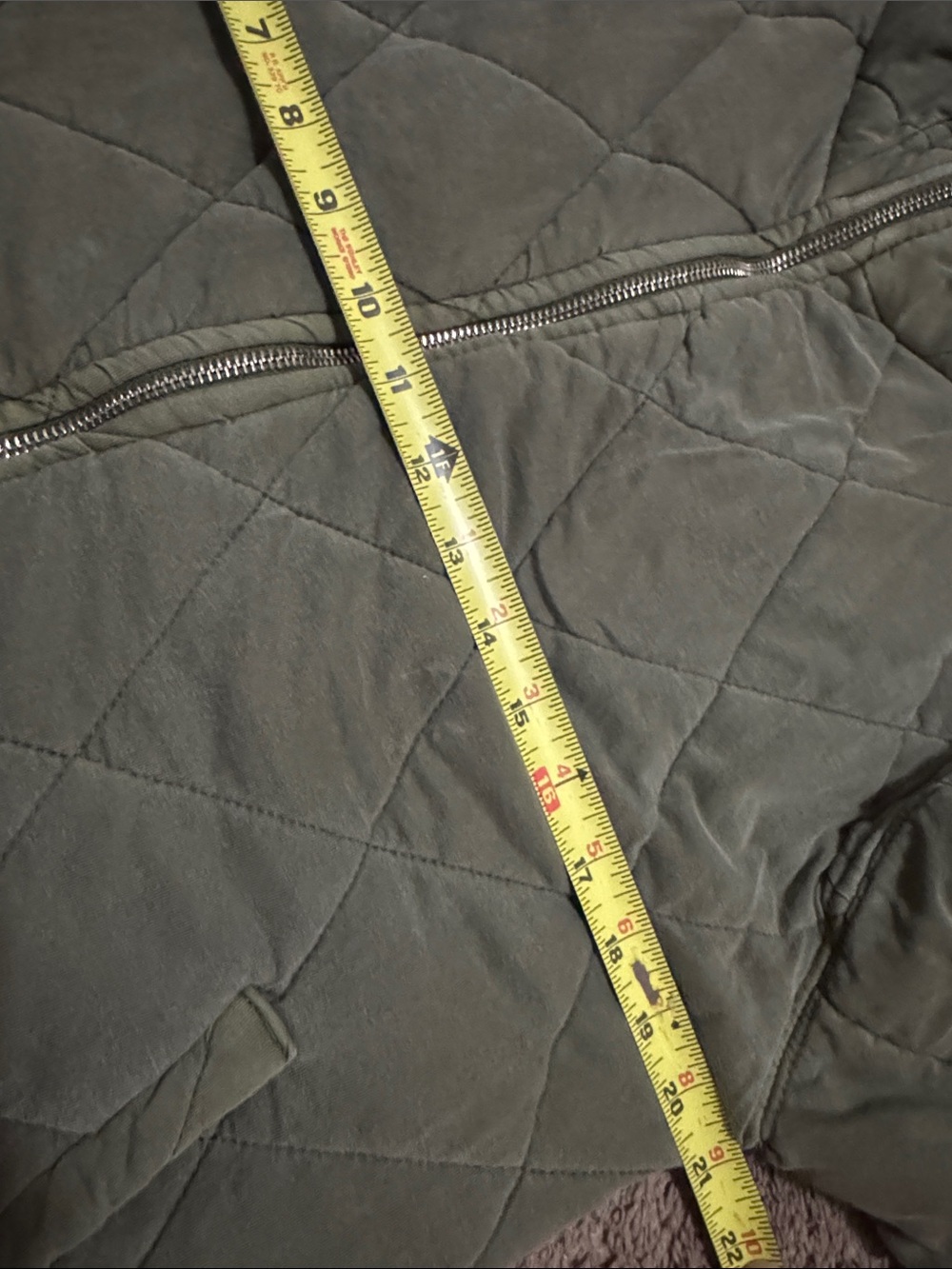 Wild Fable Bomber Style ZipUp Sweatshirt Jacket-Sz xs-Cotton-Olive Green-Quilted - Picture 10 of 15